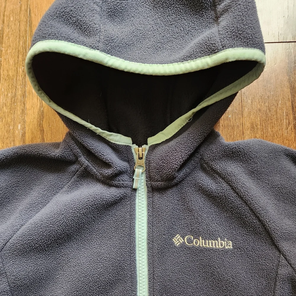 Columbia Kids' Navy Fast Trek II Full-Zip Fleece Hoodie Jacket Size XS